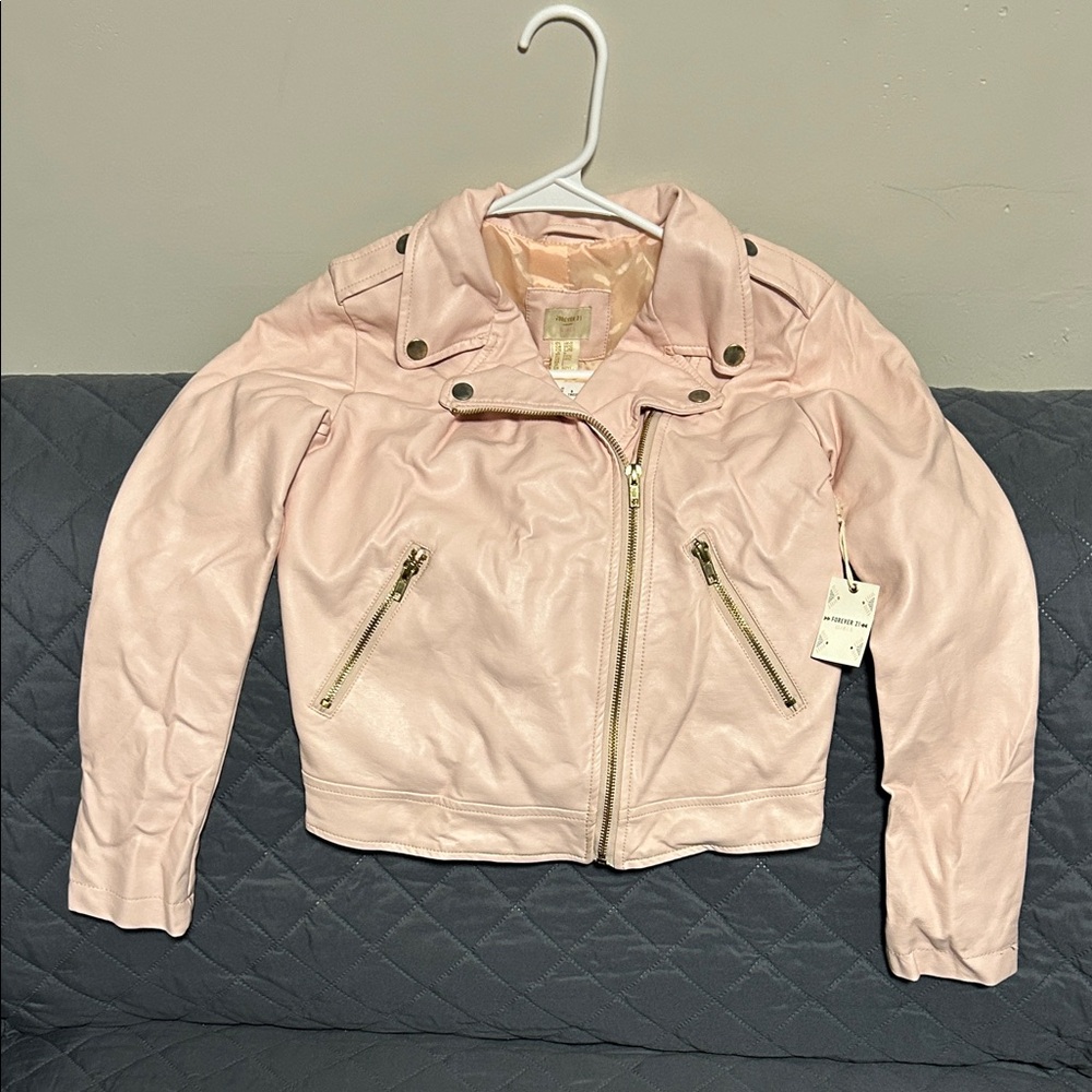 Forever 21 Light Pink Kids Leather Jacket